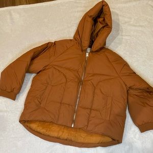 Urban Outfitters UO Izzy Hooded Ultra-cozy Puffer Jacket Color Beige